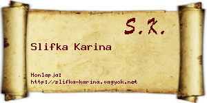 Slifka Karina névjegykártya